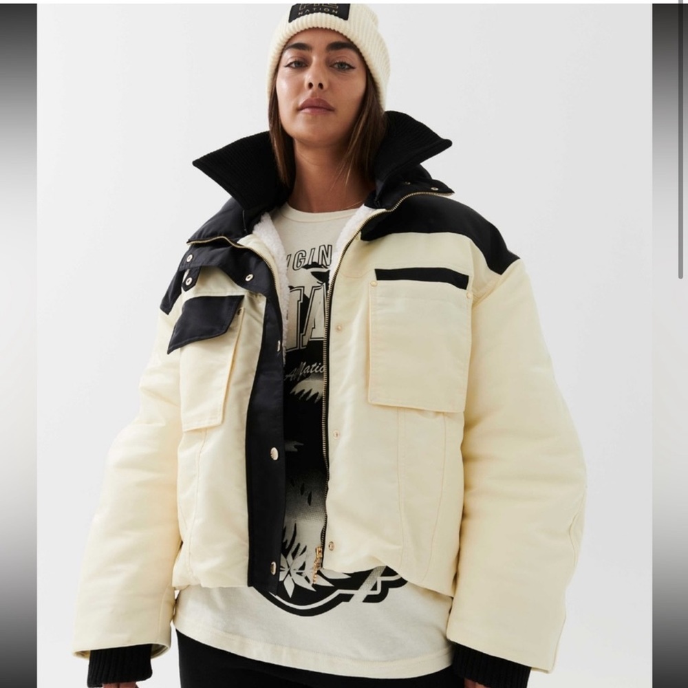 P.E Nation White Winter Jacket